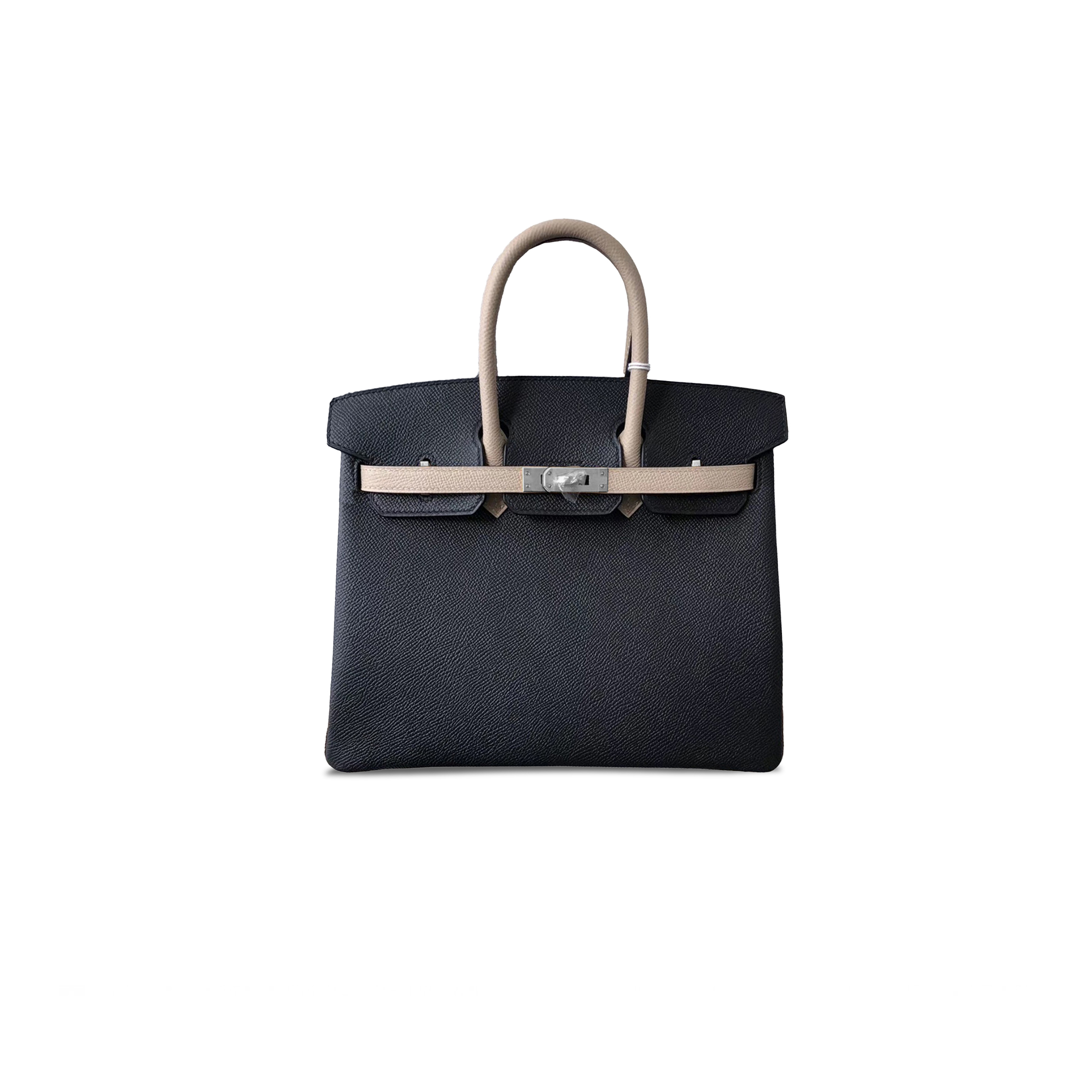 HERMES MASTER BIRKIN 25 CLEMENCE LEATHER MIDNIGHT BLUE AND ASPHALT GRAY HORSESHOE PRINT BAG 2412271216 (25*20*13cm)